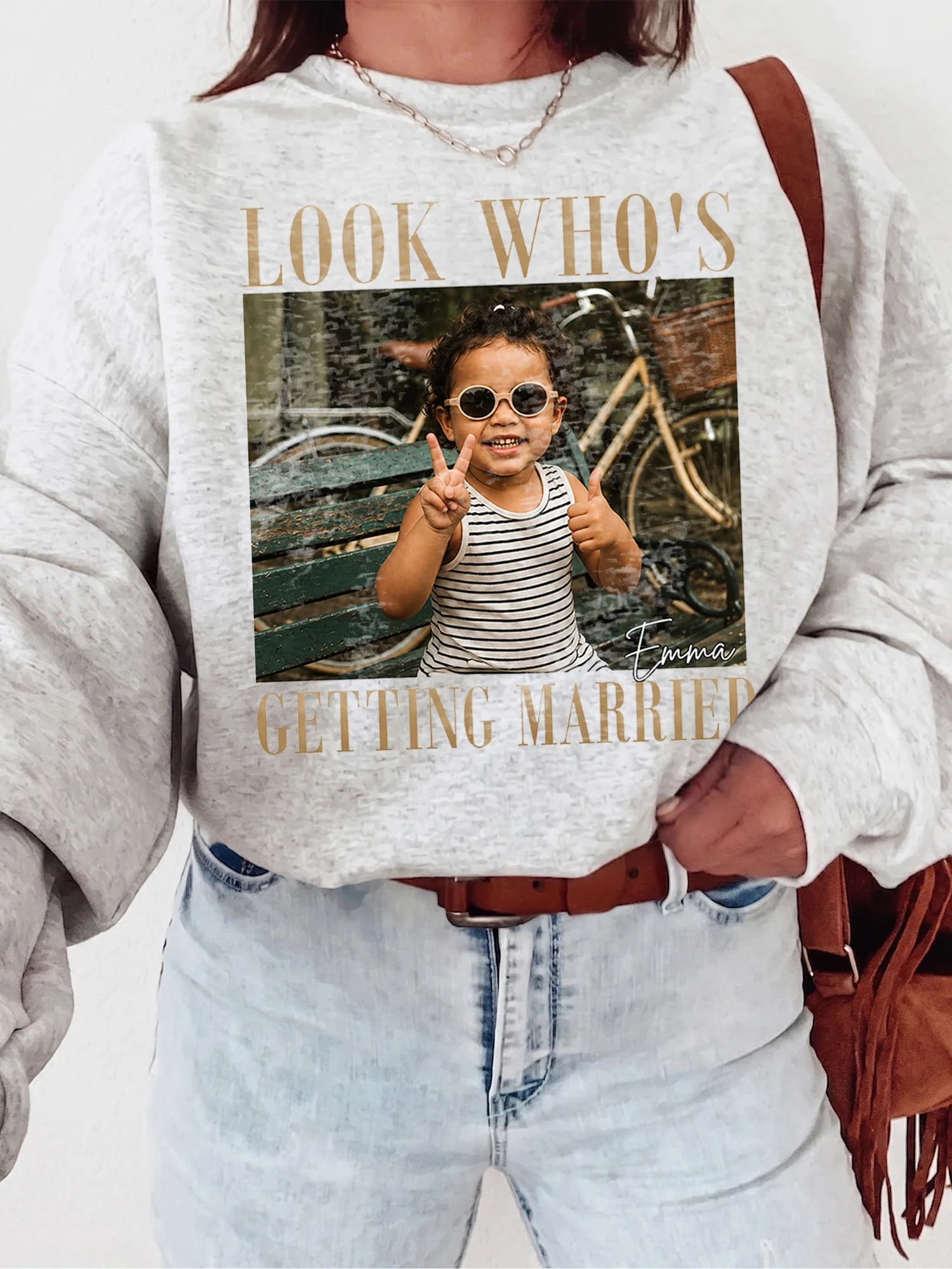 Look Who's Getting Married Custom Photo Tee Personalized Engagement Party Shirt