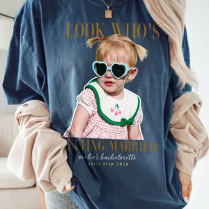 Look Who's Getting Married Personalized Photo Tee Custom Bachelorette Party Shirt for Bridal Shower Girls Trip