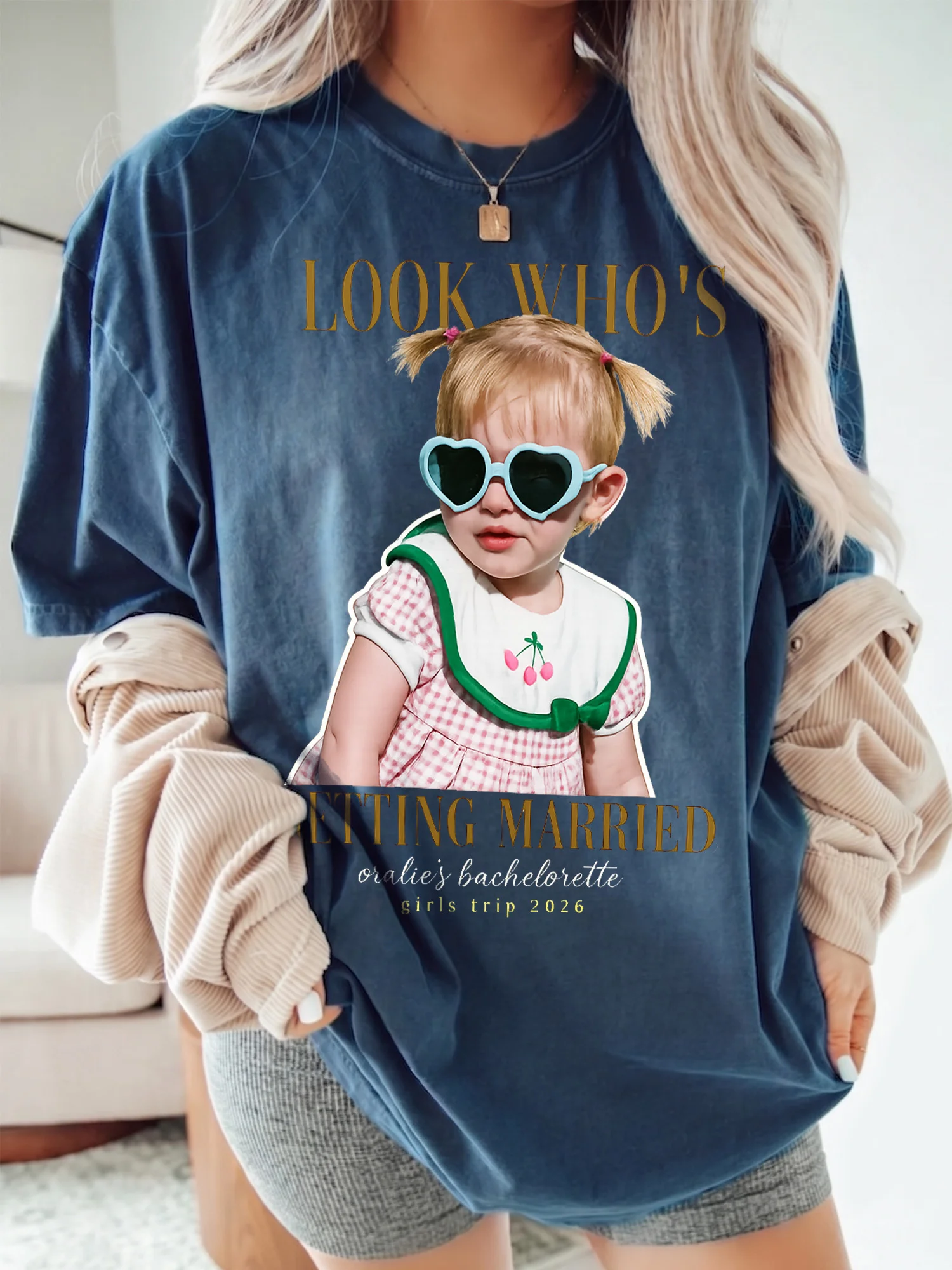 Look Who's Getting Married Personalized Photo Tee Custom Bachelorette Party Shirt for Bridal Shower Girls Trip