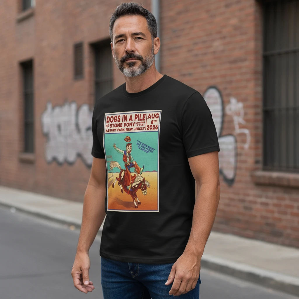 woobulk_1786415115896_0_3653f84c.webp Dogs In A Pile Stone Pony Summer Stage Asbury Park NJ Aug 8 2026 Vintage Poster Tee