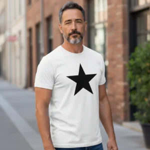 Black Star Graphic Tee Minimalist Streetwear Unisex T-Shirt