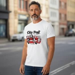 City Pop '26 Waves Retro Vintage Graphic Tee for Men