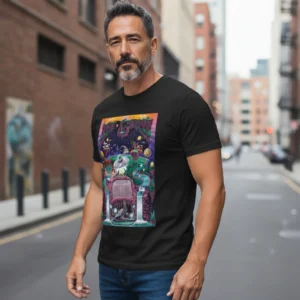 Surreal Sci-Fi Fantasy Art Cosmic UFO Graphic Tee for Men