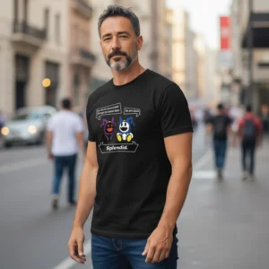 Splendid Tee Cartoon Demon Graphic T-Shirt for Men