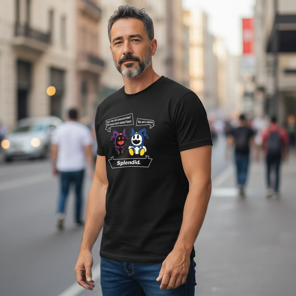 Splendid Tee Cartoon Demon Graphic T-Shirt for Men