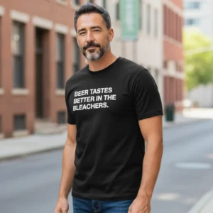 Beer Tastes Better In The Bleachers Game Day Tee Funny Baseball Tailgate Shirt