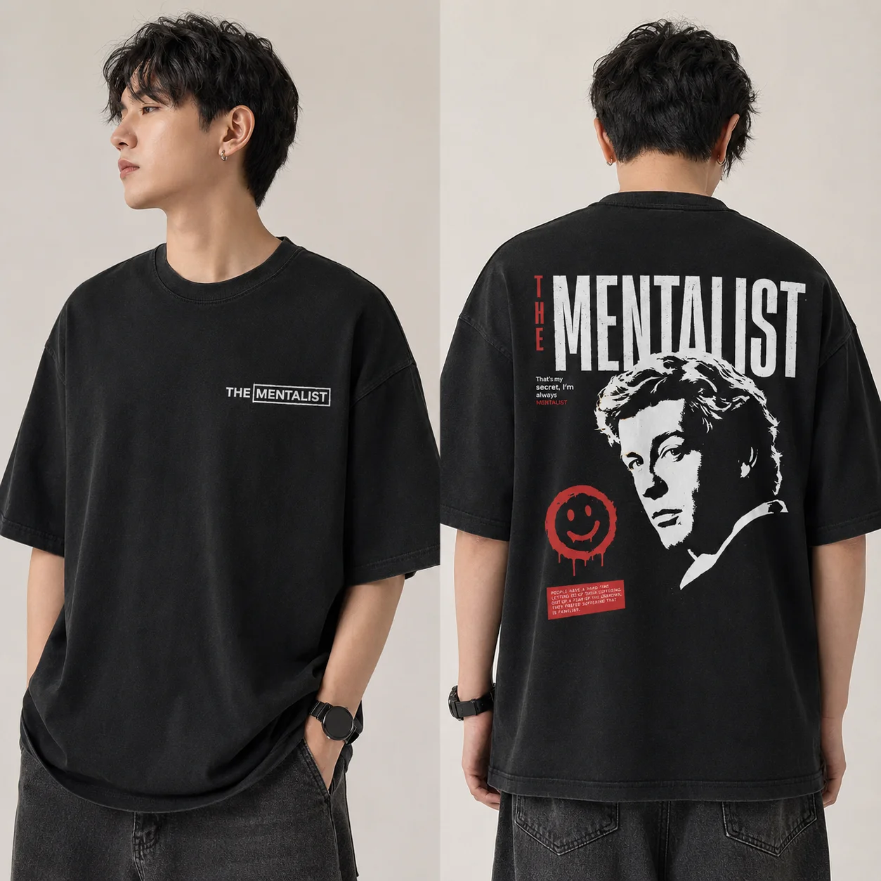 The Mentalist Patrick Jane Vintage Bootleg Tee Red John Smiley Shirt