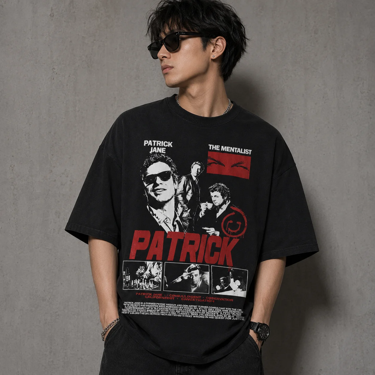 Patrick Jane The Mentalist Vintage Tee CBI Consultant Fan Shirt