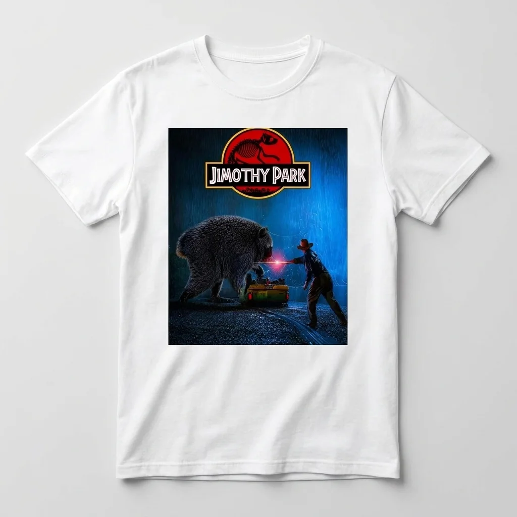 Jimothy Park Movie Parody Tee Funny Raccoon Meme Graphic T-Shirt