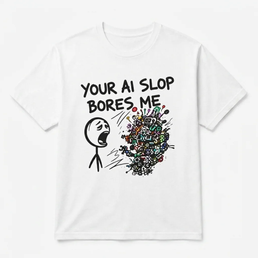 Your AI Slop Bores Me Tee Funny Anti AI Meme Graphic T-Shirt