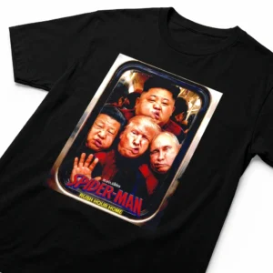 Spider-Man Rush Hour Home World Leaders Parody Tee Trump Putin Kim Xi Funny Graphic Shirt