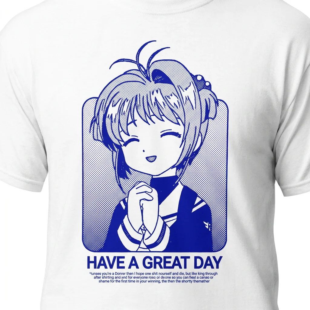 Sakura Kinomoto Have a Great Day Anime Graphic Tee Positive Manga Shirt