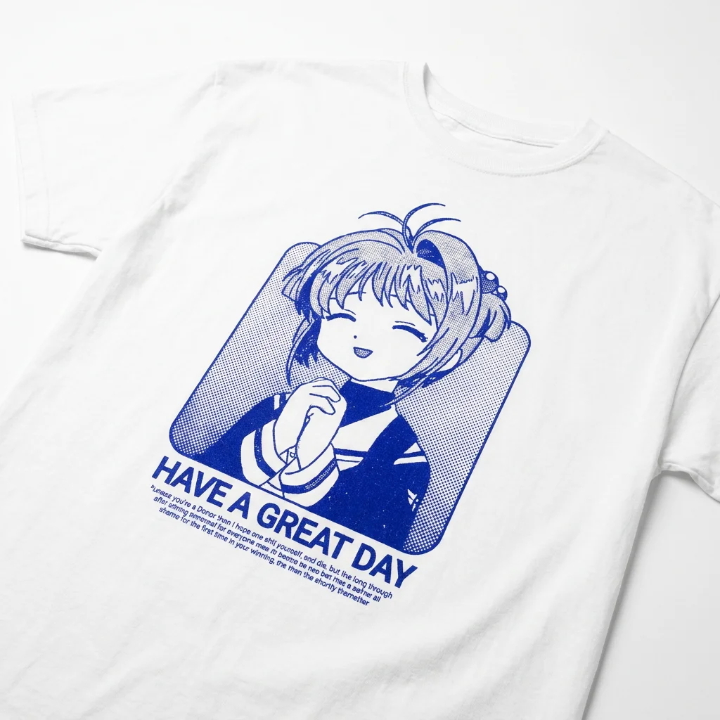 Sakura Kinomoto Have a Great Day Anime Graphic Tee Positive Manga Shirt