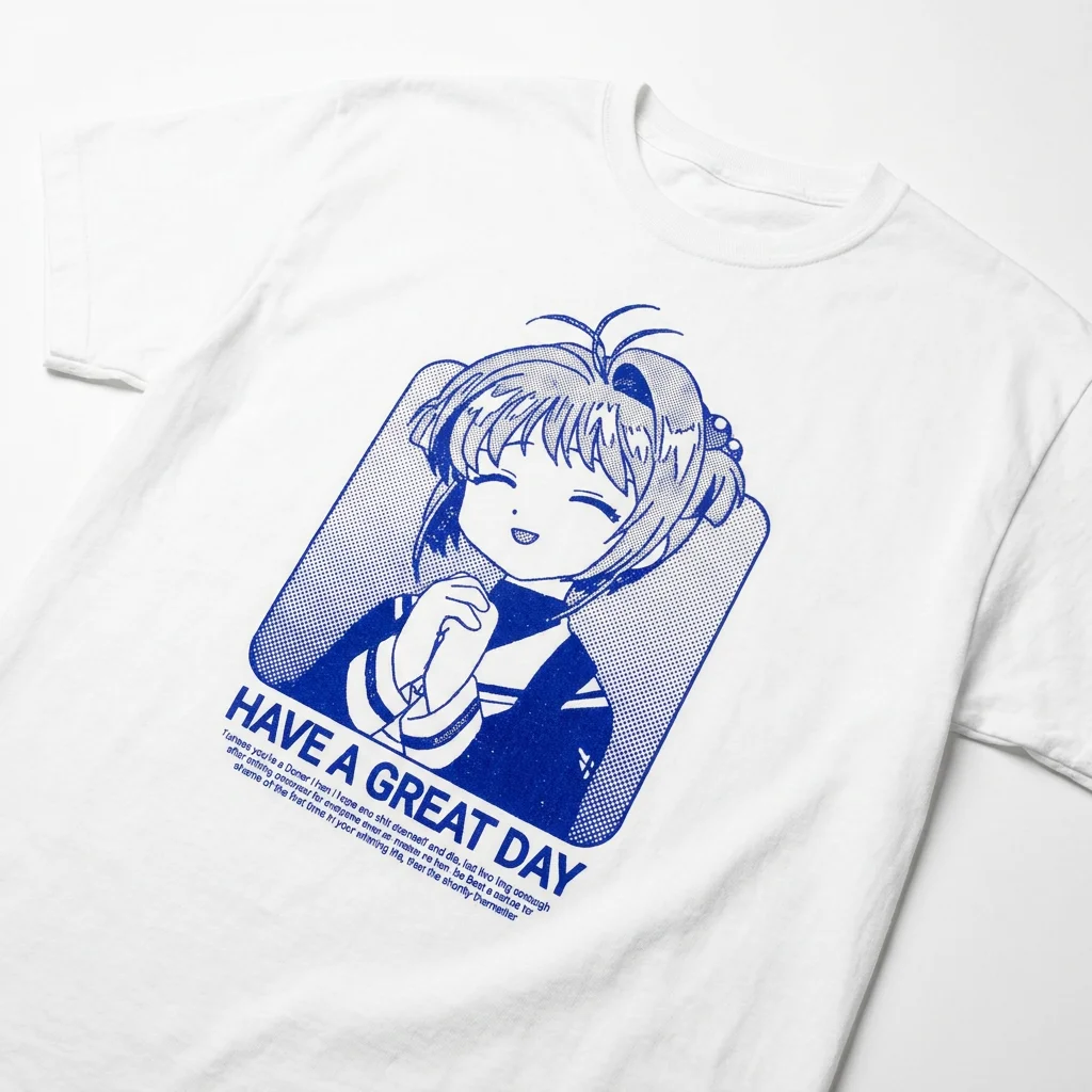 Sakura Kinomoto Have a Great Day Anime Graphic Tee Positive Manga Shirt