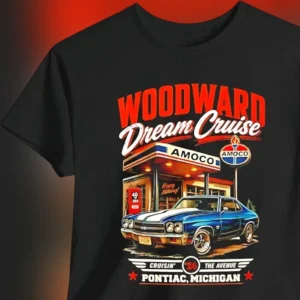 Woodward Dream Cruise Cruisin the Avenue Tee Vintage Pontiac Michigan Classic Car Graphic Shirt