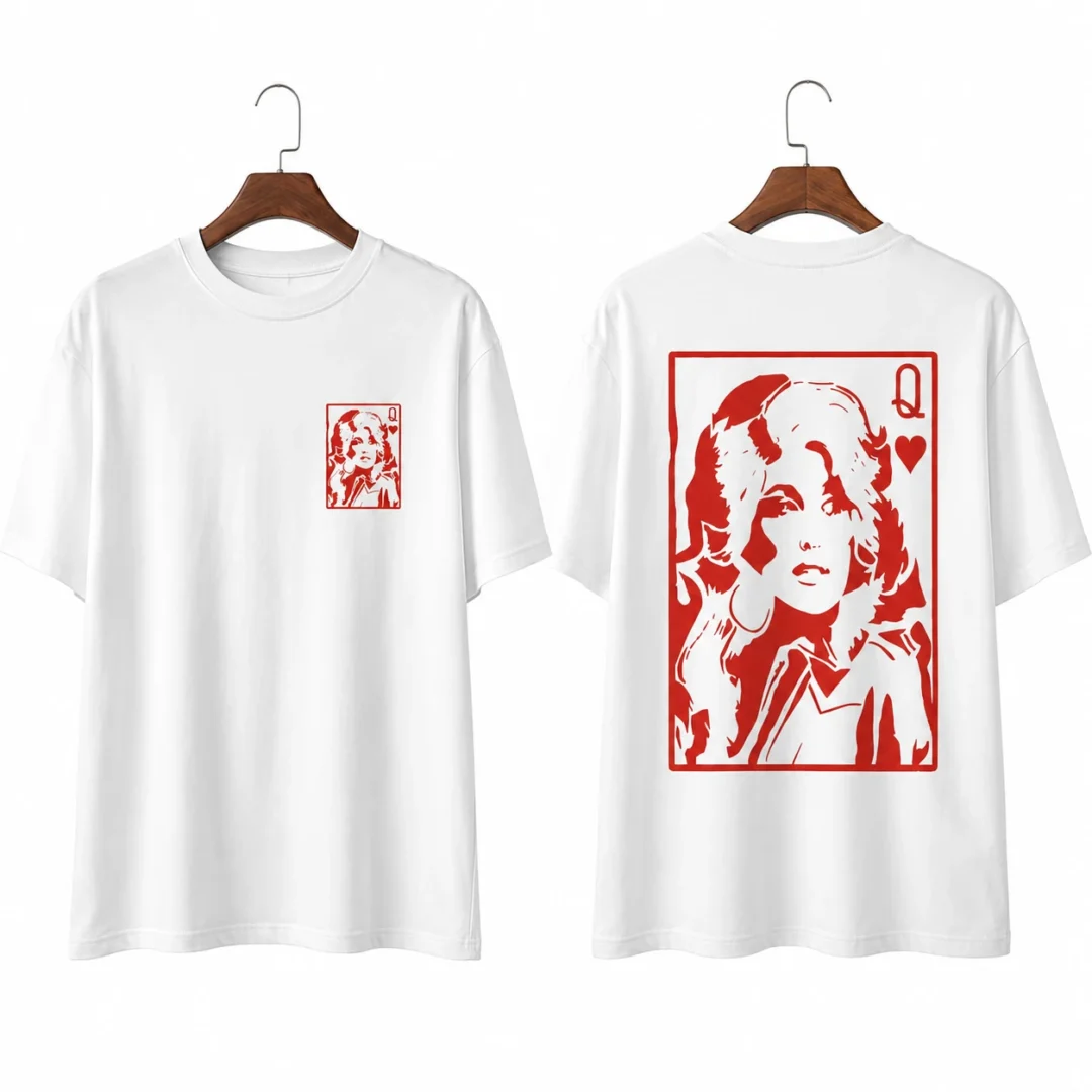Dolly Parton Queen of Hearts Playing Card Graphic Tee, Vintage Country Music Legend Shirt for Fans