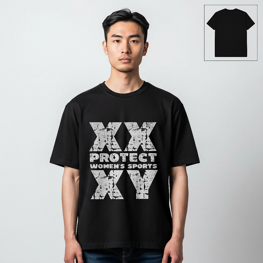 XX Protect Women's Sports XY Tee, Distressed Chromosome Graphic T-Shirt available at our Los Angeles warehouse