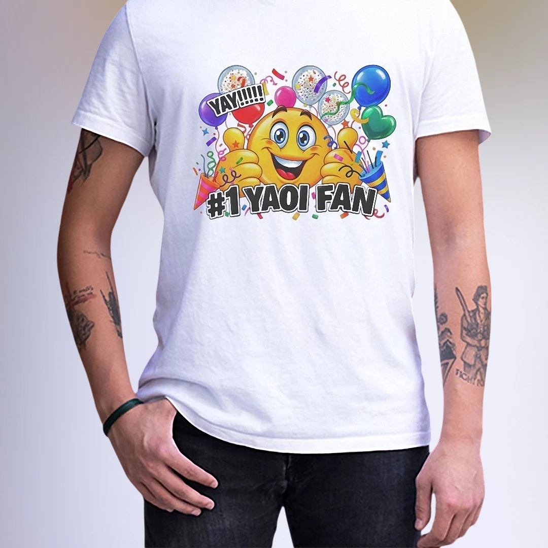 Yay #1 Yaoi Fan Tee, Funny Emoji Anime BL Fandom Graphic T-S — Los Angeles Yay #1 Yaoi Fan Tee, Funny Emoji Anime BL Fandom Graphic T-Shirt for Otaku Manga Lovers available at our Los Angeles warehouse