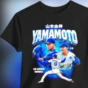 Yoshinobu Yamamoto Los Angeles Baseball #18 Vintage Graphic Tee, Japanese Pitcher Fan Shirt