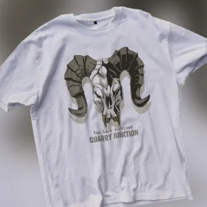 You Have Survived Quarry Junction Tee Deathclaw Fallout New Vegas Gaming Graphic Shirt available at our Los Angeles warehouse