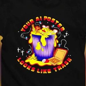 Your AI Poster Looks Like Trash Anti-AI Art Sarcastic Tee, Funny Graphic Designer Artist Humor Shirt