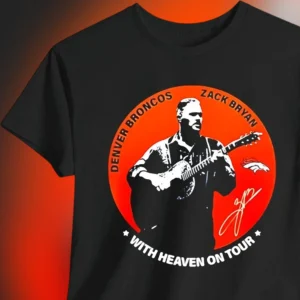 Zach Bryan With Heaven On Tour Denver Graphic Tee, Vintage Country Music Concert Shirt Gift for Fans