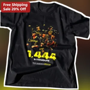 1,444 Strikeouts New Franchise Record Pirates Pitchers Tee available at our Los Angeles warehouse