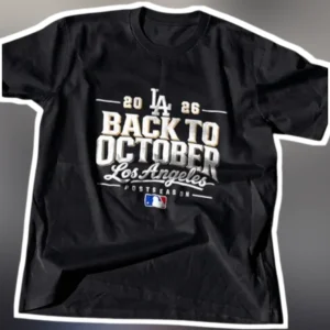 20 LA 26 Back To October Los Angeles Postseason Tee Vintage Baseball Fan Gift available at our Los Angeles warehouse