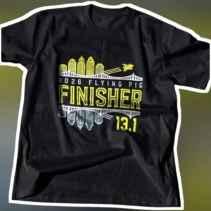 2026 Flying Pig Finisher 13.1 Tee Cincinnati Half Marathon Commemorative Shirt available at our Los Angeles warehouse