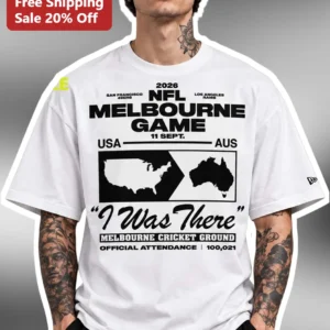 2026 NFL Melbourne Game I Was There Tee Rams vs 49ers Commemorative Shirt available at our Los Angeles warehouse