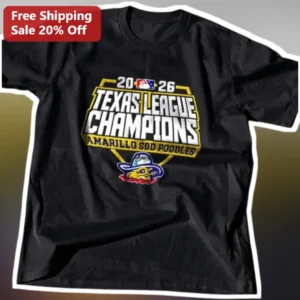 2026 Texas League Champions Amarillo Sod Poodles Tee available at our Los Angeles warehouse