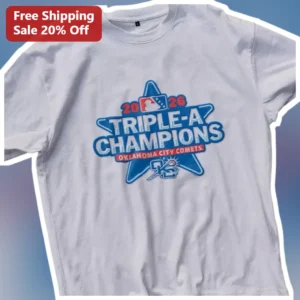 2026 Triple-A Champions Oklahoma City Comets Tee Baseball Fan Gear available at our Los Angeles warehouse