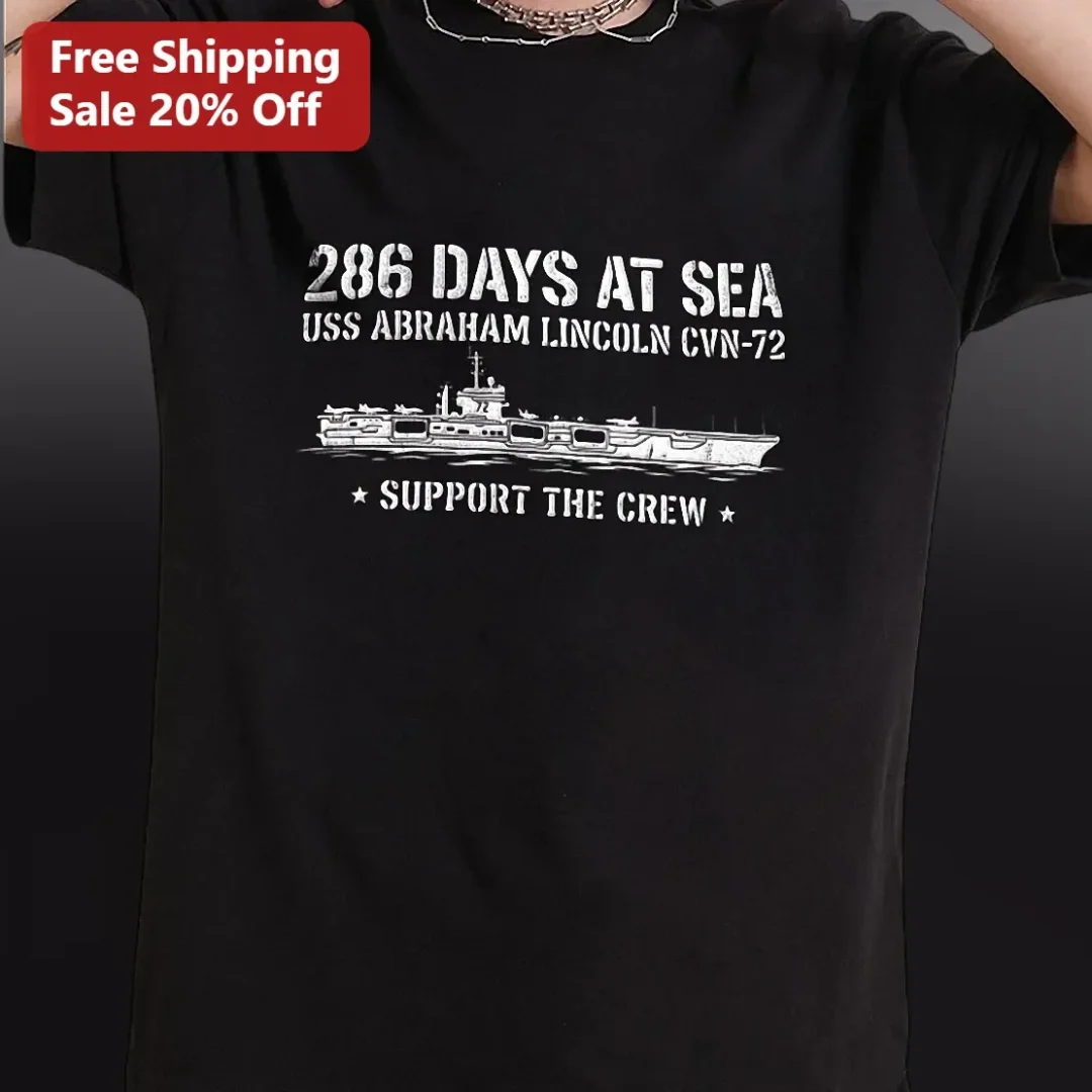 Days At Sea USS Abraham Lincoln CVN-72 Support The Crew Navy — Los Angeles Days At Sea USS Abraham Lincoln CVN-72 Support The Crew Navy Deployment Commemorative Tee available at our Los Angeles warehouse