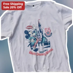 55 Magical Years Walt Disney World Florida Tee Mickey Mouse Anniversary Souvenir Shirt available at our Los Angeles warehouse