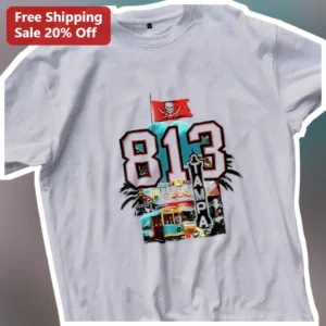 Tampa Graphic Tee Retro City Pride Pirate Flag Souvenir Shirt available at our Los Angeles warehouse