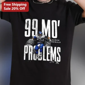99 MO' PROBLEMS Aaron Donald Steelers Football Player Graphic Tee available at our Los Angeles warehouse