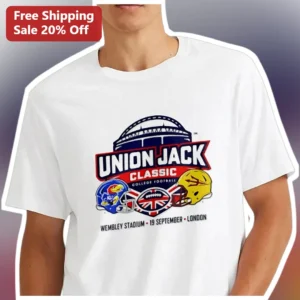 Union Jack Classic College Football Wembley Stadium Tee available at our Los Angeles warehouse