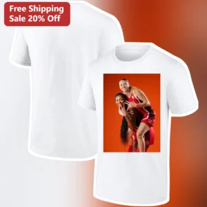 A'ja Wilson Paige Bueckers WNBA Basketball Fan Graphic Tee available at our Los Angeles warehouse