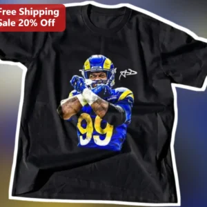 Aaron Donald Tee Los Angeles Rams Football Player Graphic Shirt for Men Women Fans available at our Los Angeles warehouse