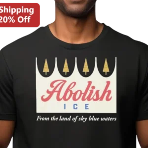 Abolish ICE From The Land Of Sky Blue Waters Vintage Protest Graphic Tee available at our Los Angeles warehouse