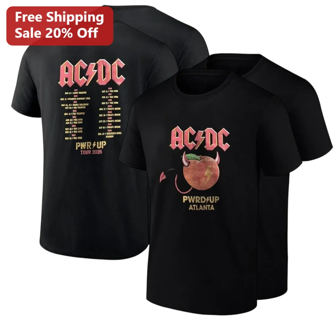 AC/DC PWR UP Tour 2026 Atlanta Tee, Rock Concert Merch Gift — Los Angeles AC/DC PWR UP Tour 2026 Atlanta Tee, Rock Concert Merch Gift for Hard Rock Fans available at our Los Angeles warehouse