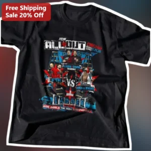 AEW All Out Chicago FTR vs Young Bucks Ladder Match Tee Cage Cope Wrestling Merch available at our Los Angeles warehouse