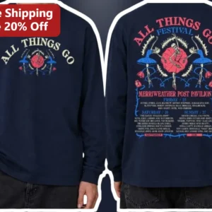 All Things Go Festival Long Sleeve Shirt Skeleton Ballerina Vintage Concert Merch available at our Los Angeles warehouse