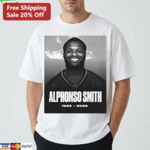 Alphonso Smith 1985 2026 Memorial Tee Rest in Peace Football Fan Tribute available at our Los Angeles warehouse