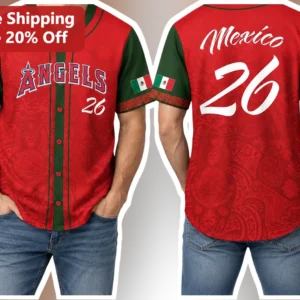 Angels Mexico Jersey Los Angeles Angels Mexican Heritage Night Baseball Fan Gear available at our Los Angeles warehouse