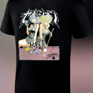Anime Billiards Girls Graphic Tee Moe Pool Table Art Cotton Shirt Gift for Women available at our Los Angeles warehouse