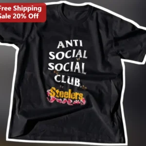 Anti Social Social Club Tee Black Floral Typography Graphic T-Shirt Streetwear available at our Los Angeles warehouse