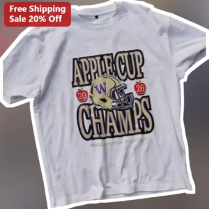 Apple Cup Champs Washington Huskies Vintage Football Tee available at our Los Angeles warehouse