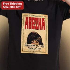 Aretha Franklin Cobo Arena Vintage Concert Graphic Tee available at our Los Angeles warehouse