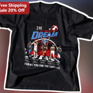 Atlanta Dream Thank You For The Memories WNBA Fan Graphic Tee available at our Los Angeles warehouse